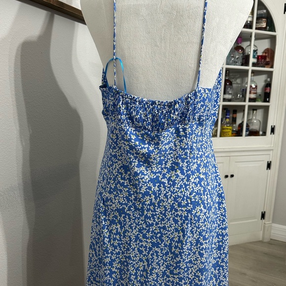 Zara Blue Floral Spaghetti Strap Dress - Picture 2 of 10